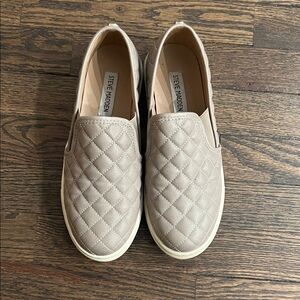 Steve Madden Beige Quilted Slip-Ons